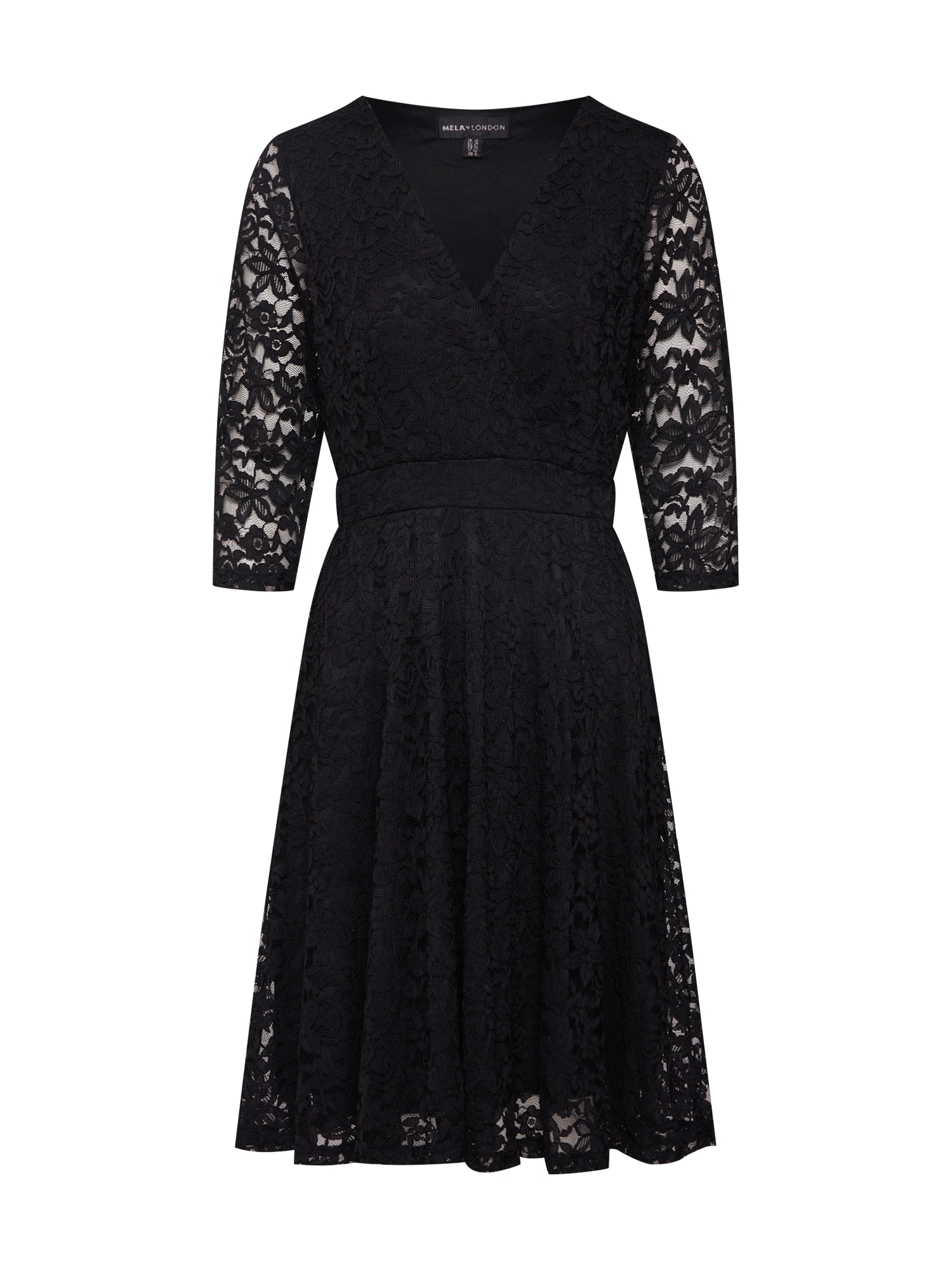Mela London Rochie de cocktail 'DELICATE LACE LONG SLEEVE DRESS'  negru
