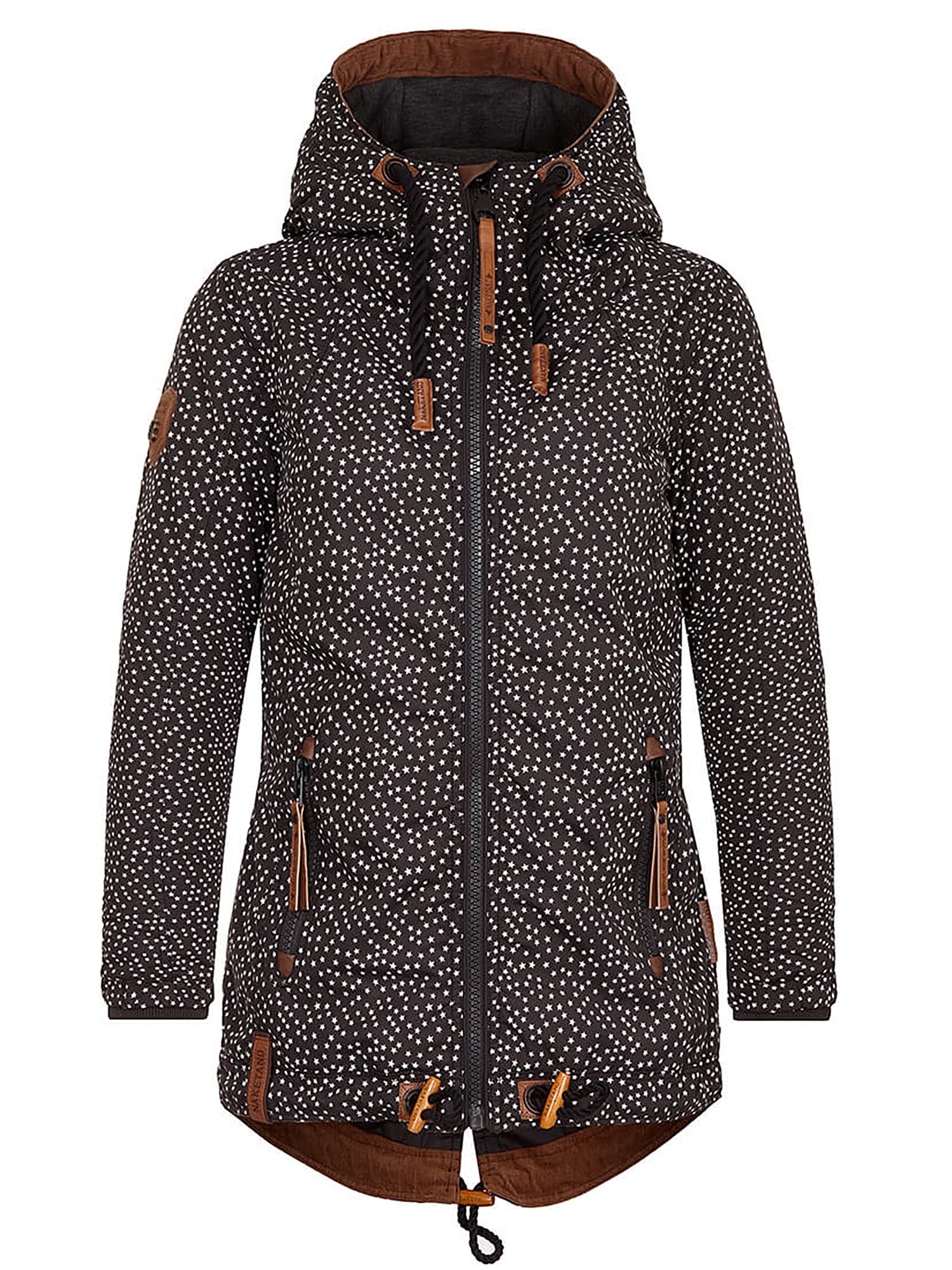 Naketano Parka de primăvară-toamnă 'Reitsport Forever'  negru / alb