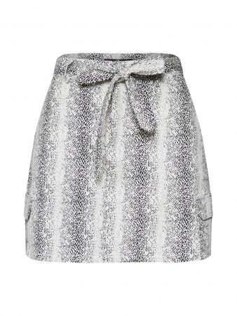 Missguided Fustă 'Snake Print Utility Skirt White'  alb