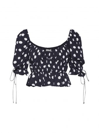 For Love & Lemons Bluză 'MOCHI SUMMER'  negru / alb