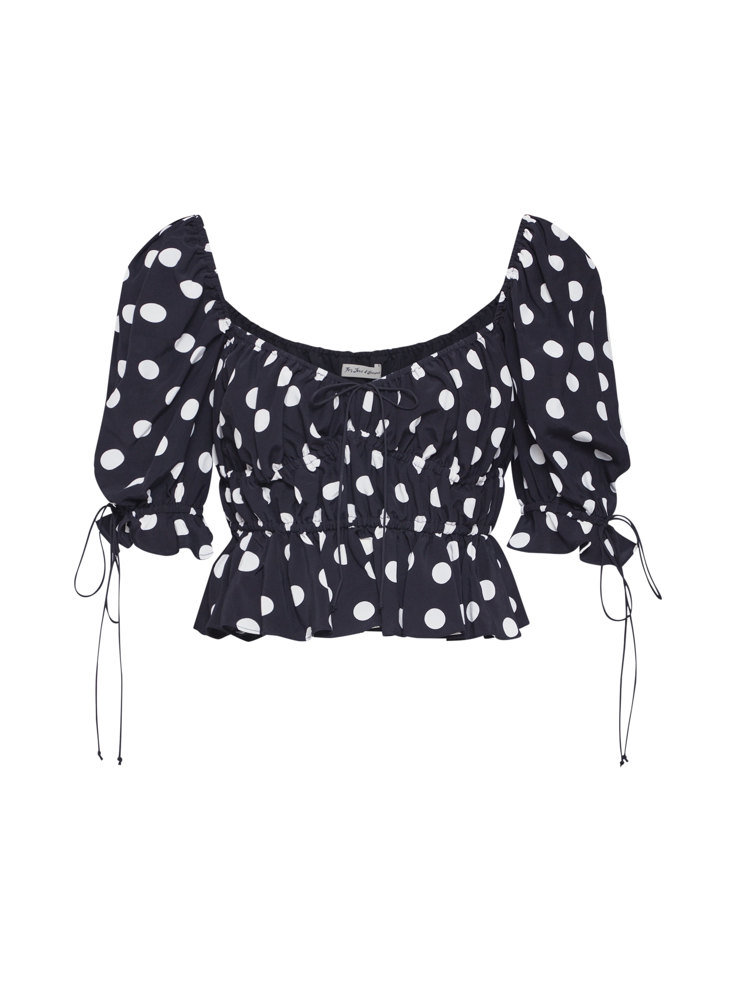 For Love & Lemons Bluză 'MOCHI SUMMER'  negru / alb