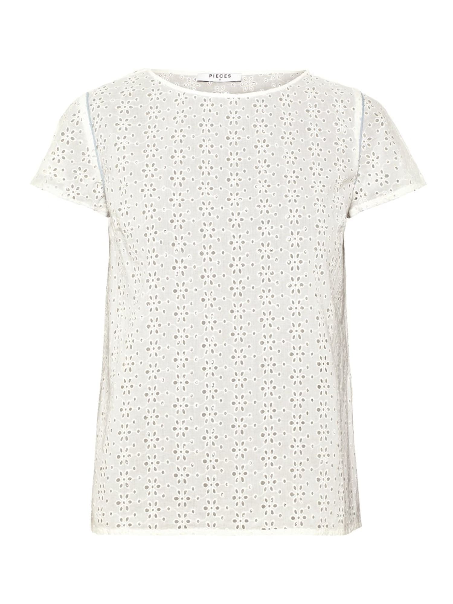 PIECES Tricou 'Bethany'  alb
