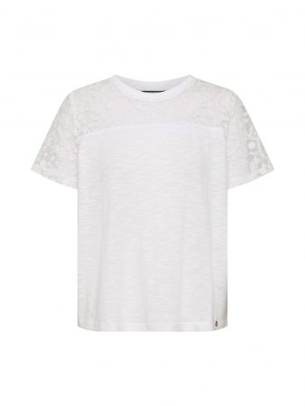 Superdry Tricou 'ROWAN EMB'  alb