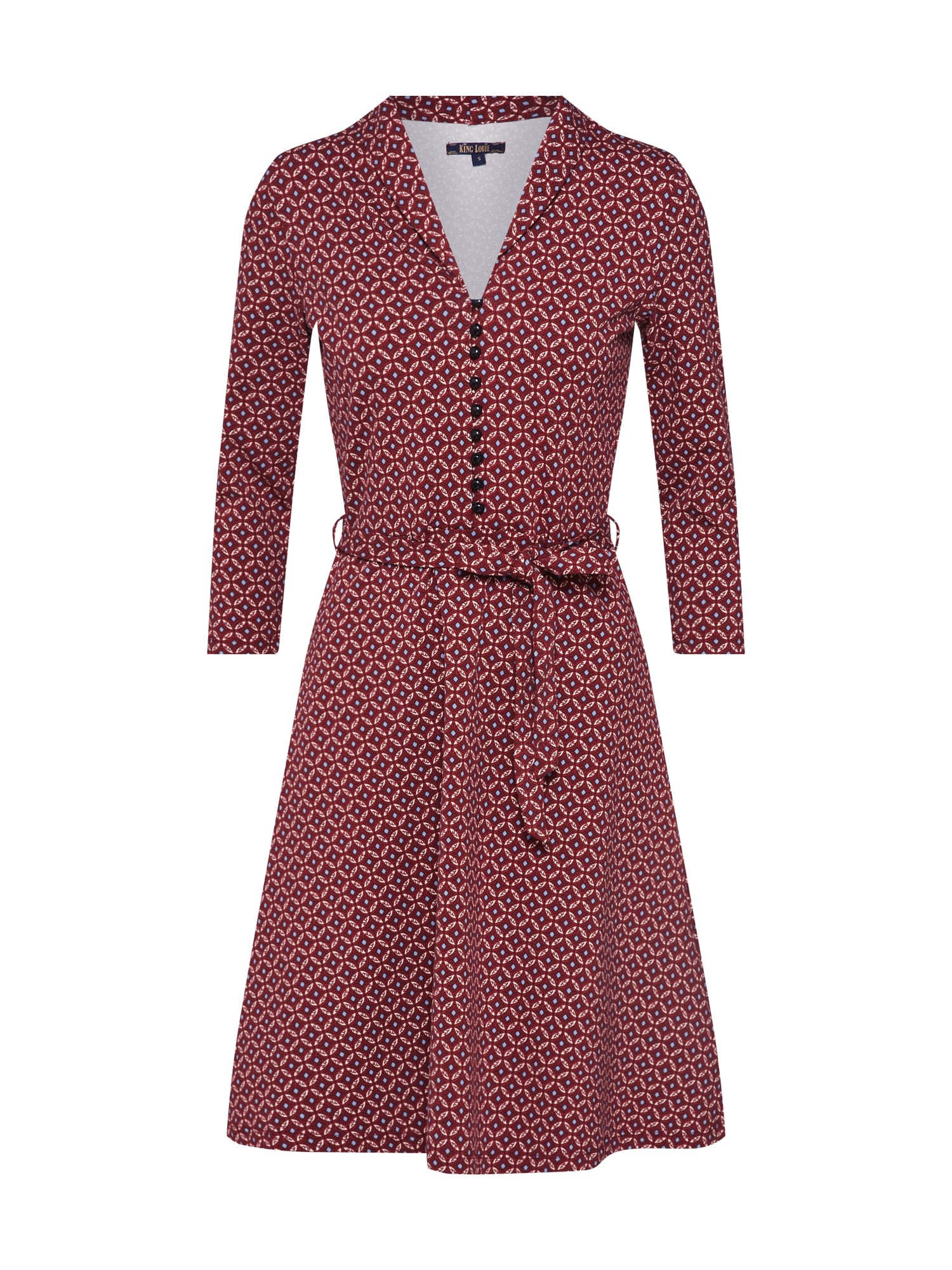 King Louie Rochie 'Emmy Dress Namara'  bej / albastru deschis / roșu