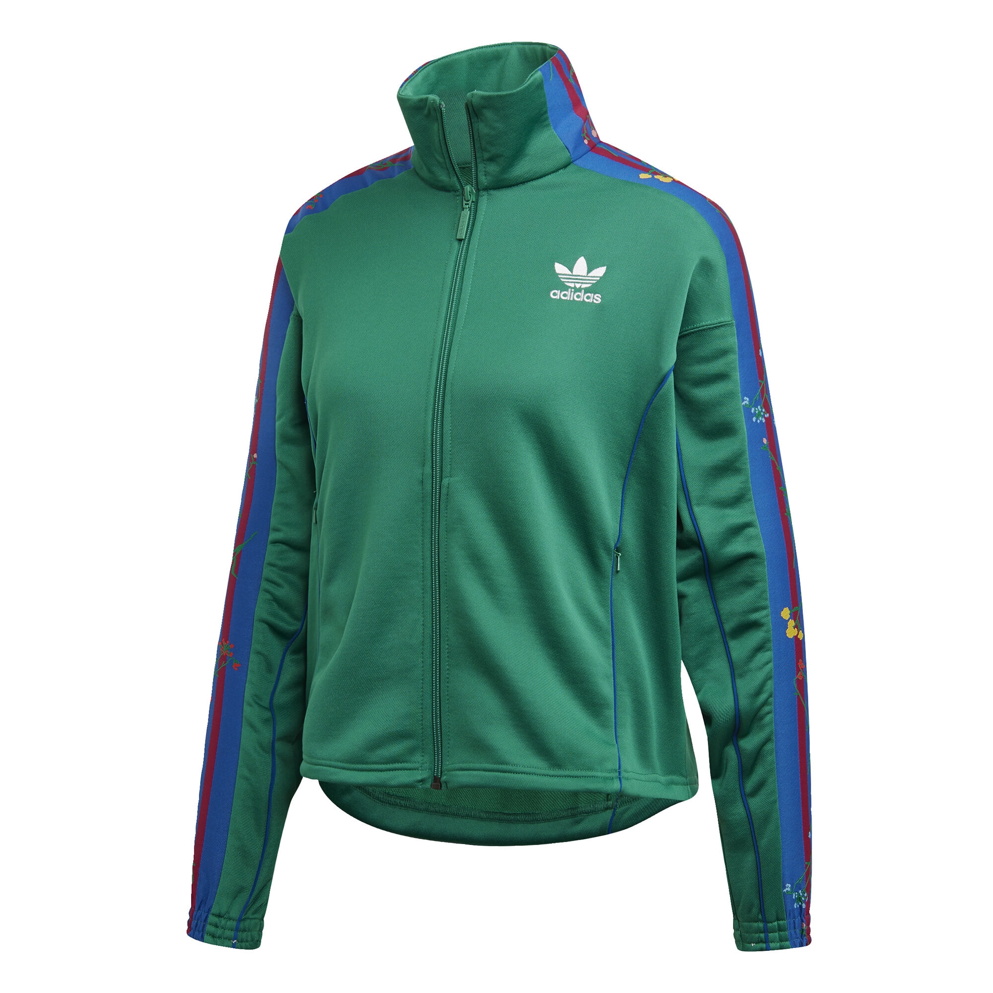 ADIDAS ORIGINALS Hanorac 'Floral Track'  albastru / verde / roșu