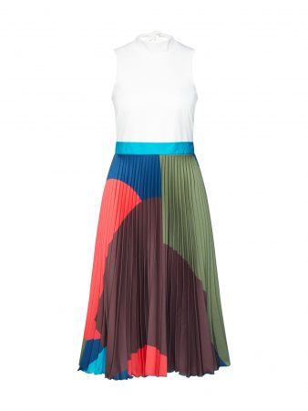 Closet London Rochie de cocktail 'Gold Pleated'  culori mixte / alb