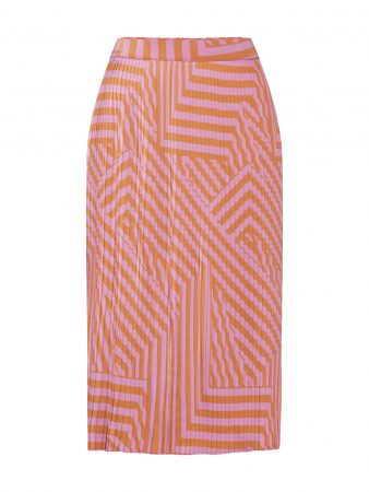 MOSS COPENHAGEN Fustă 'Tessa Pleated Skirt AOP'  portocaliu / roz