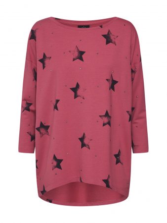 ONLY Bluză de molton 'onlIRENE STAR 3/4 O-NECK SWT'  roz