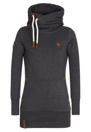 Naketano Bluză de molton 'Darth'  maro / gri bazalt / alb