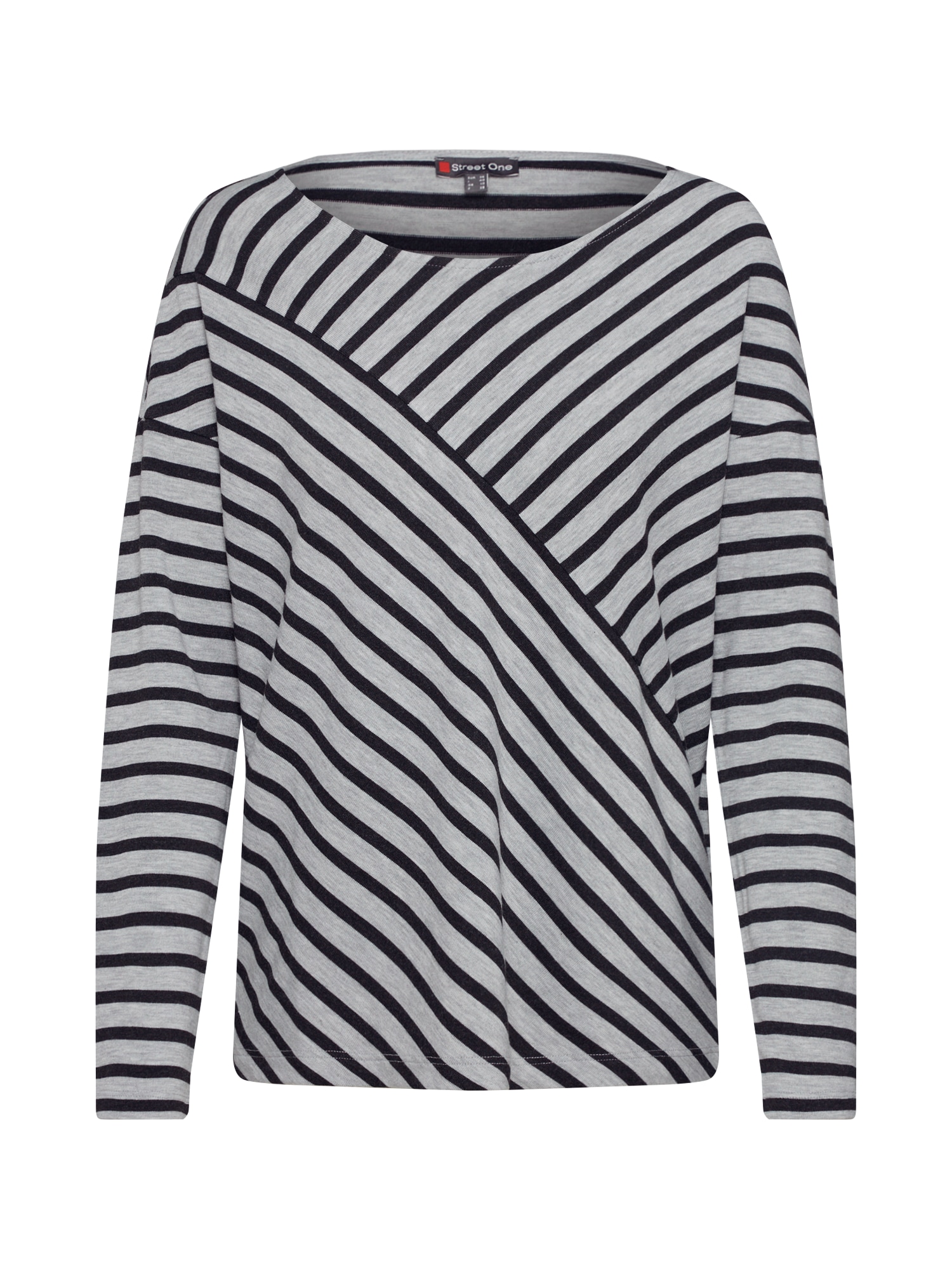 STREET ONE Tricou 'Vivana yds 1/1 plain bottom' gri amestecat