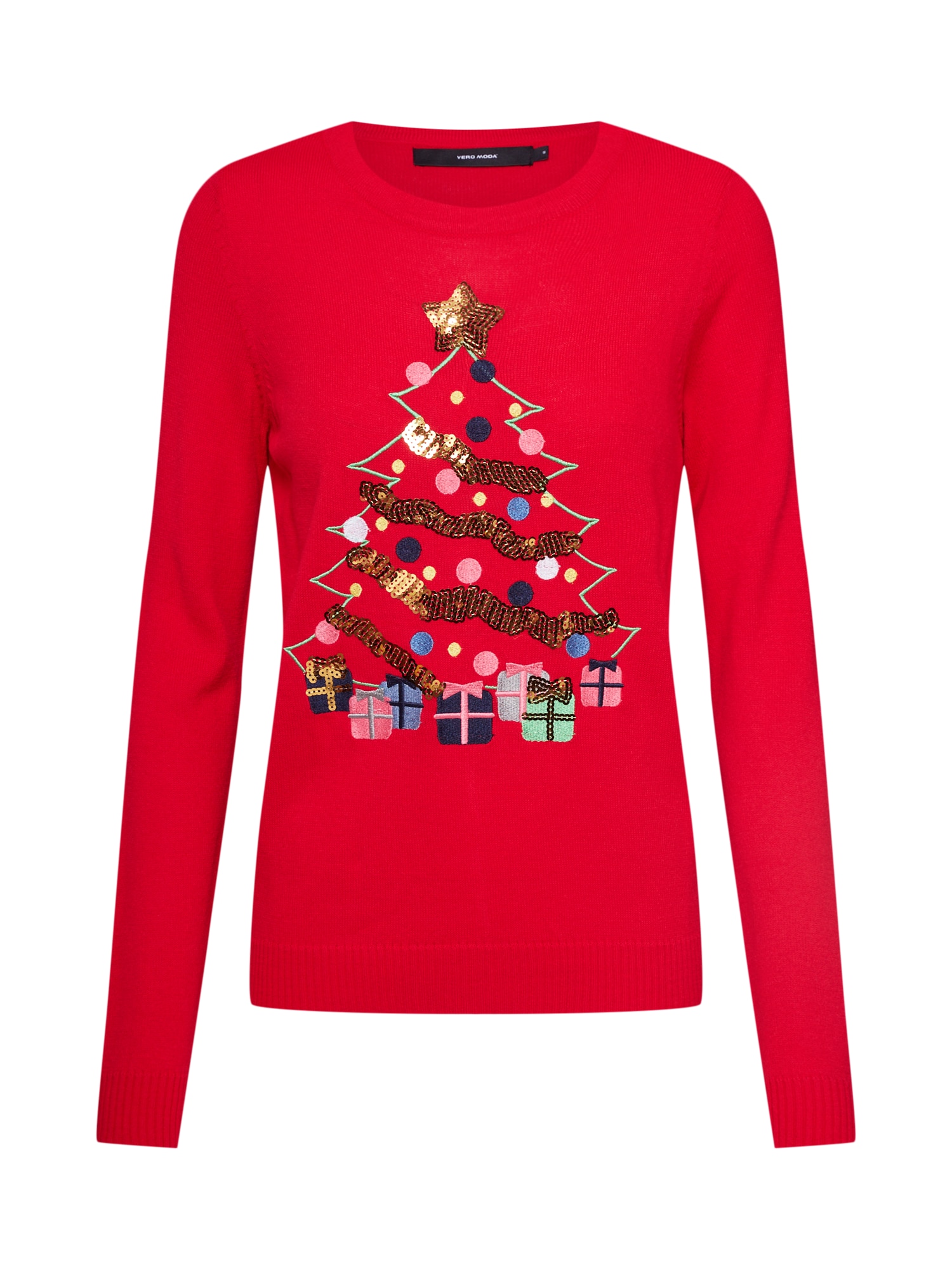 VERO MODA Pulover 'CHRISTMASTREE'  roșu
