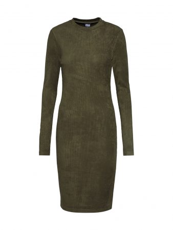 Urban Classics Rochie 'Ladies Peached Rib Dress LS'  oliv