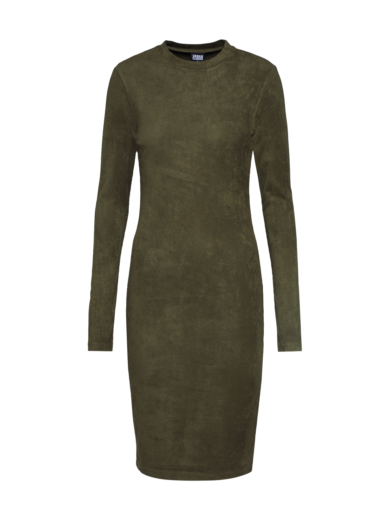 Urban Classics Rochie 'Ladies Peached Rib Dress LS'  oliv