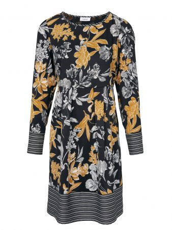 Heine Rochie  galben auriu / negru / alb