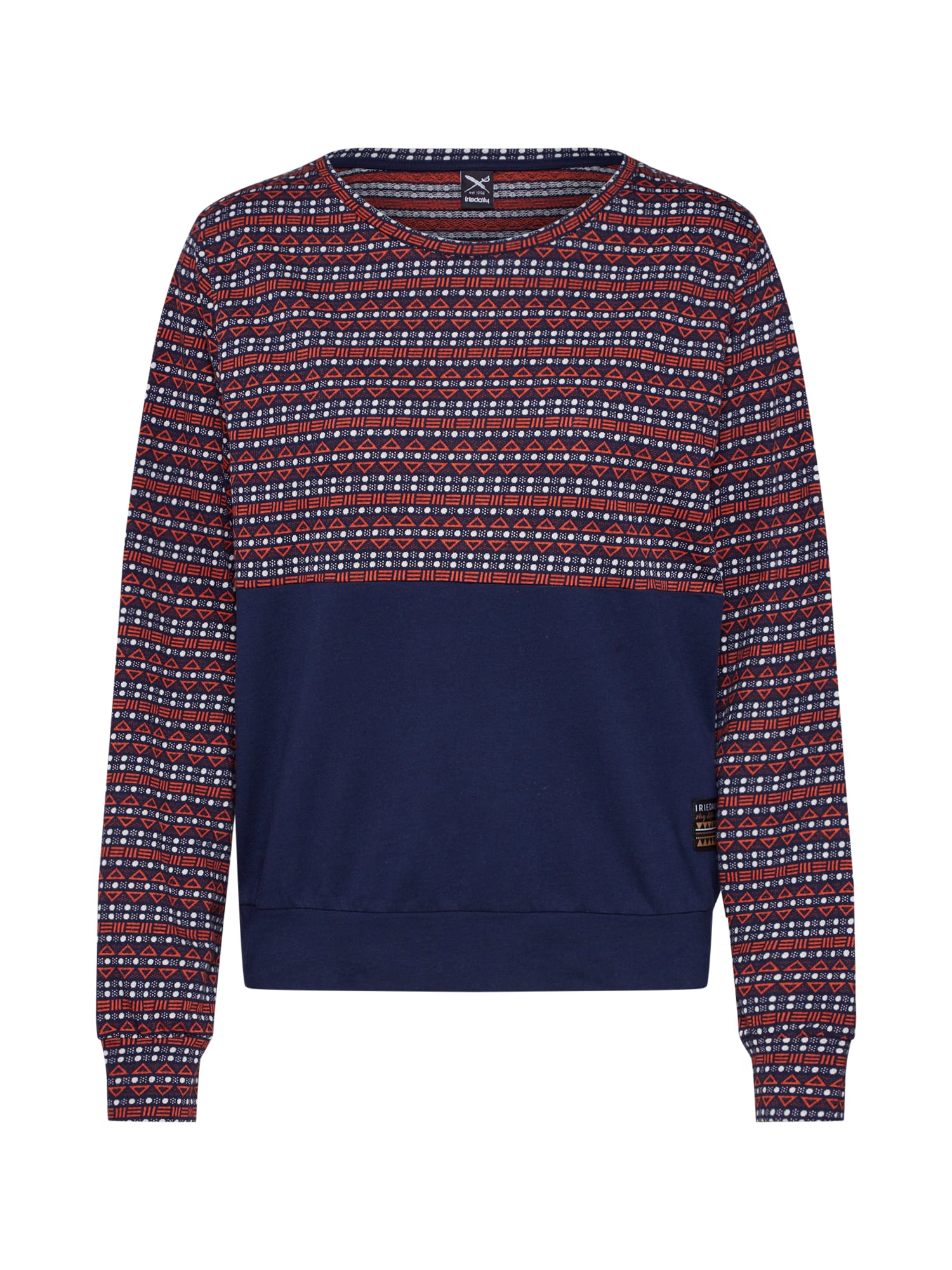 Iriedaily Tricou 'Naskap LS' navy / roșu