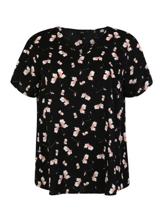 Zizzi Bluză  roz / negru