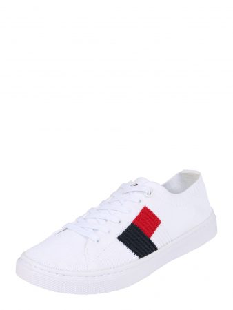 TOMMY HILFIGER Sneaker low  roși aprins / negru / alb