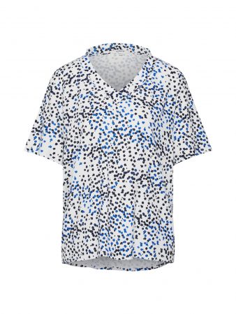 GARCIA Tricou 'ladies shirt ss'  albastru / negru / offwhite
