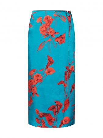 Ted Baker Fustă 'LILYYY'  turcoaz / roșu deschis