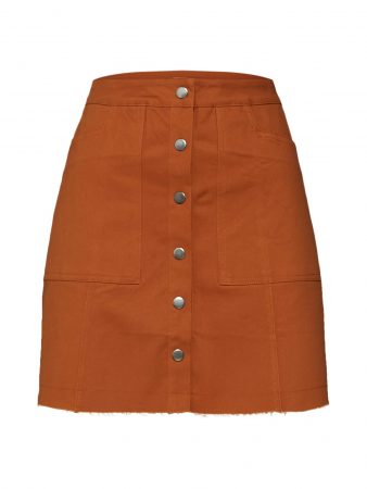 Missguided Fustă 'Button Through A Line Mini Skirt'  maro ruginiu