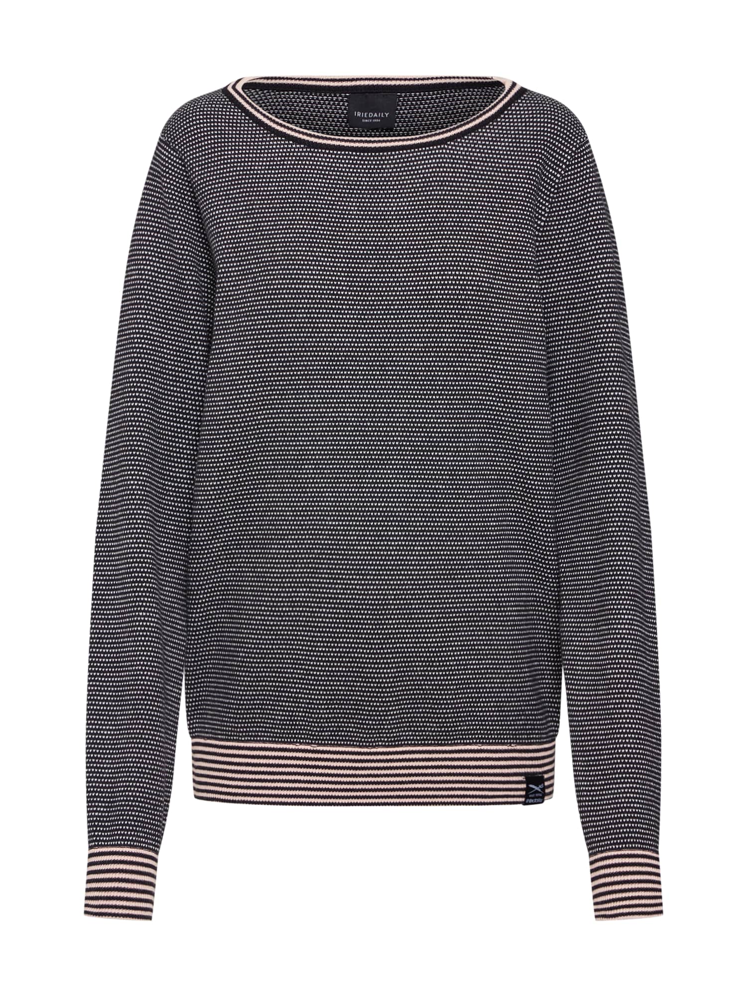 Iriedaily Pulover 'Cape Verde Knit'  roz pastel / negru / alb