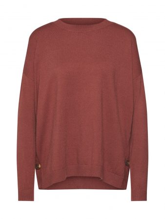 VERO MODA Pulover 'VMCHOU KARIS LS O-NECK BUTTON BLOUSE BOO'  maro ruginiu