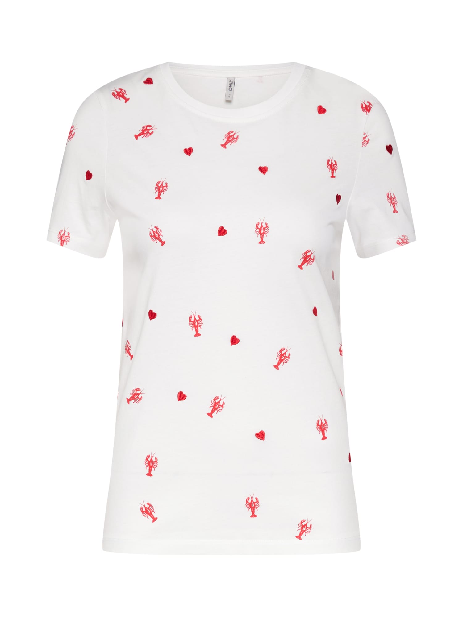 ONLY Tricou 'KITA'  roșu deschis / alb