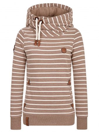 Naketano Bluză de molton  maro / alb