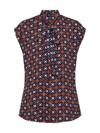 S.Oliver BLACK LABEL Bluză  navy / maro / culori mixte