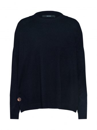 VERO MODA Pulover 'VMCHOU KARIS LS O-NECK BUTTON BLOUSE BOO'  negru