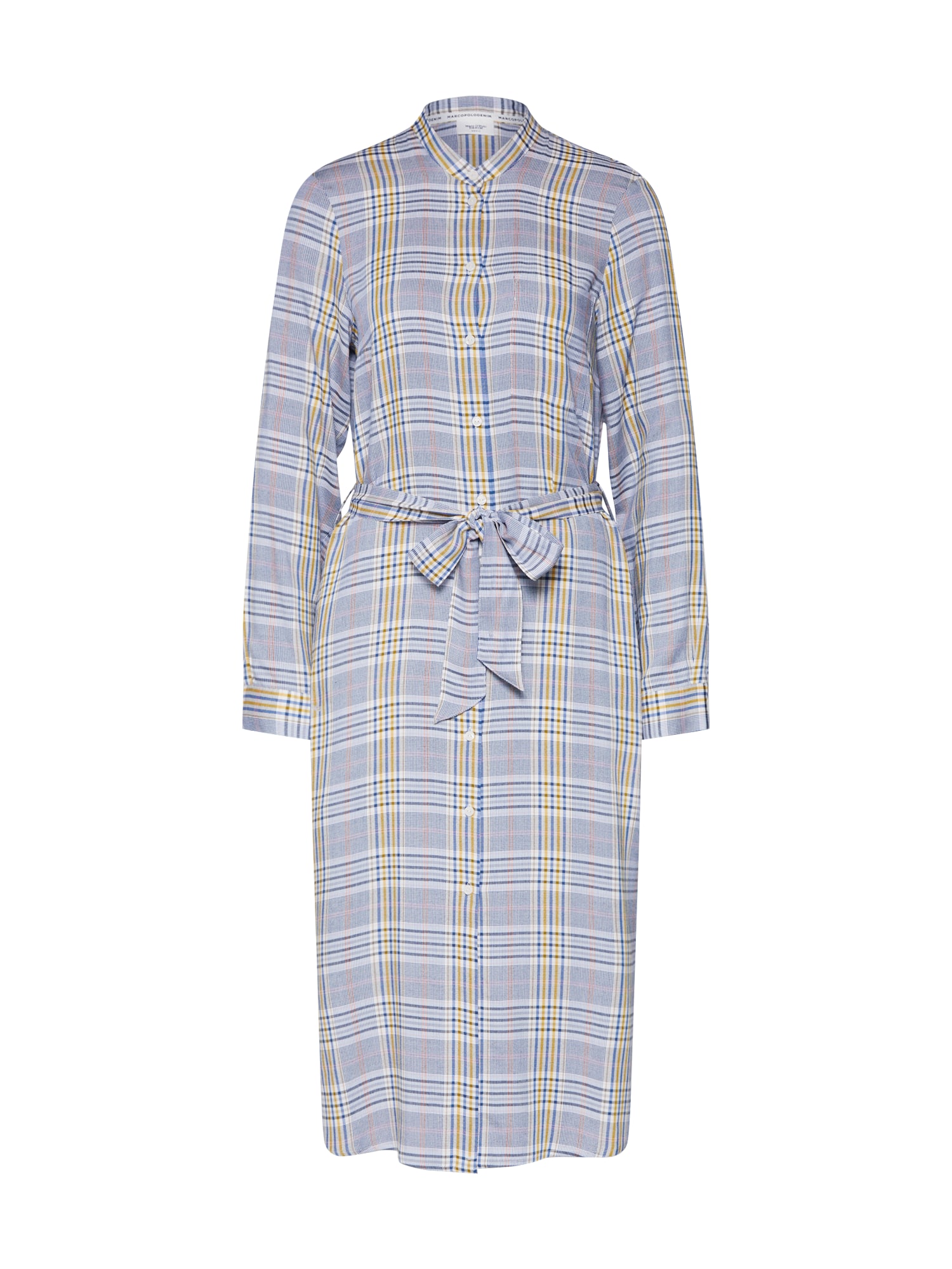 Marc O'Polo DENIM Rochie tip bluză 'Shirtdress'  albastru / galben auriu / alb