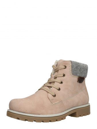 RIEKER Ghete cu șireturi  gri amestecat / pudră