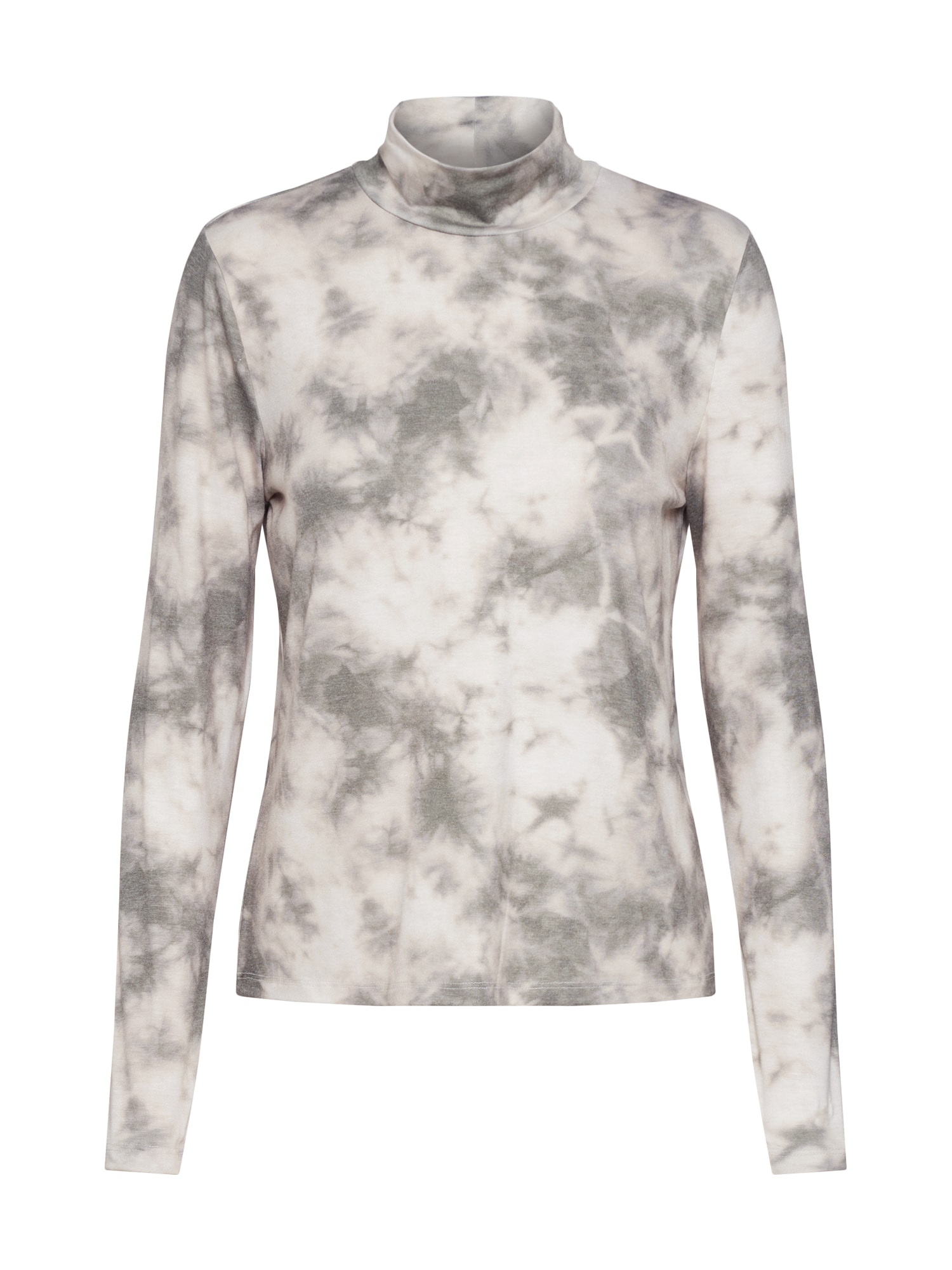 ONLY Tricou 'ONLIRINA L/S HIGHNECK TOP JRS' verde / alb