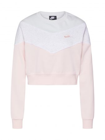 Nike Sportswear Bluză de molton  gri deschis / roz / alb