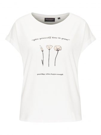 BROADWAY NYC FASHION Tricou 'ODILE'  roz / alb