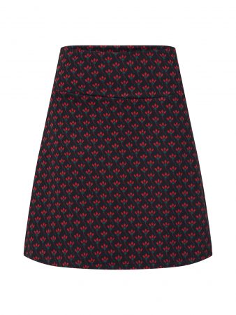 King Louie Fustă 'Border Skirt Nalini'  roșu / negru