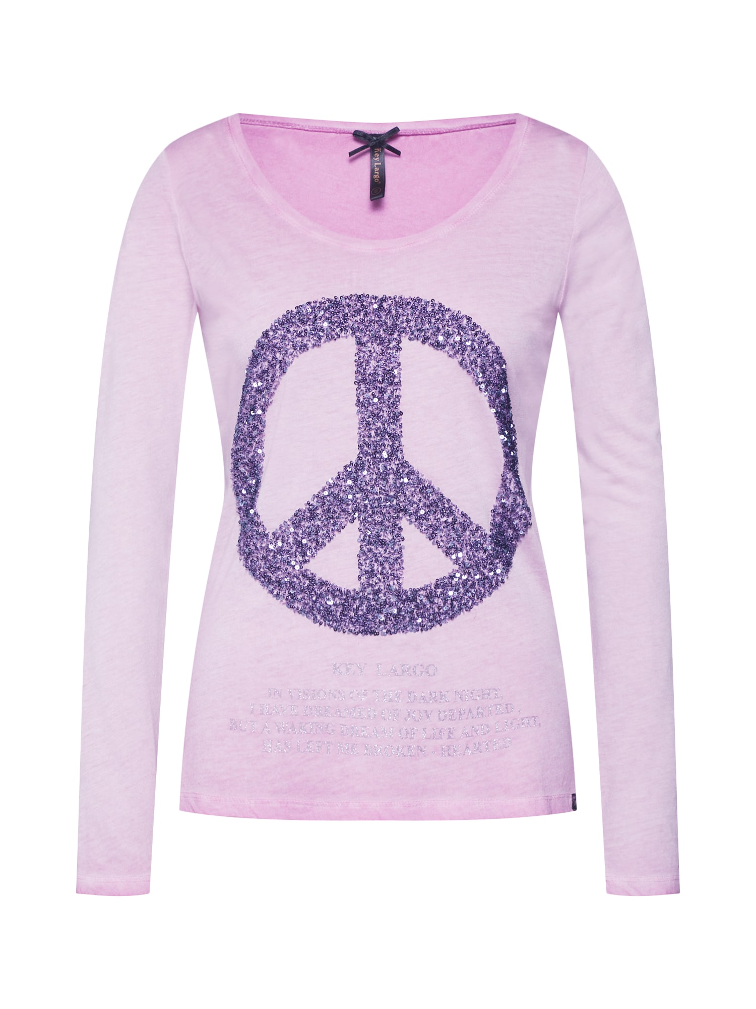 Key Largo Tricou 'PEACE' fuchsia / negru