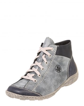 RIEKER Ghete cu șireturi  albastru porumbel / gri
