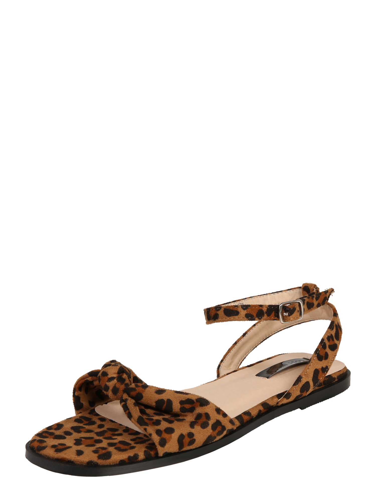 Lost Ink Sandale cu beretă 'WF HANNA FLAT SANDAL SQUARE TOE'  maro