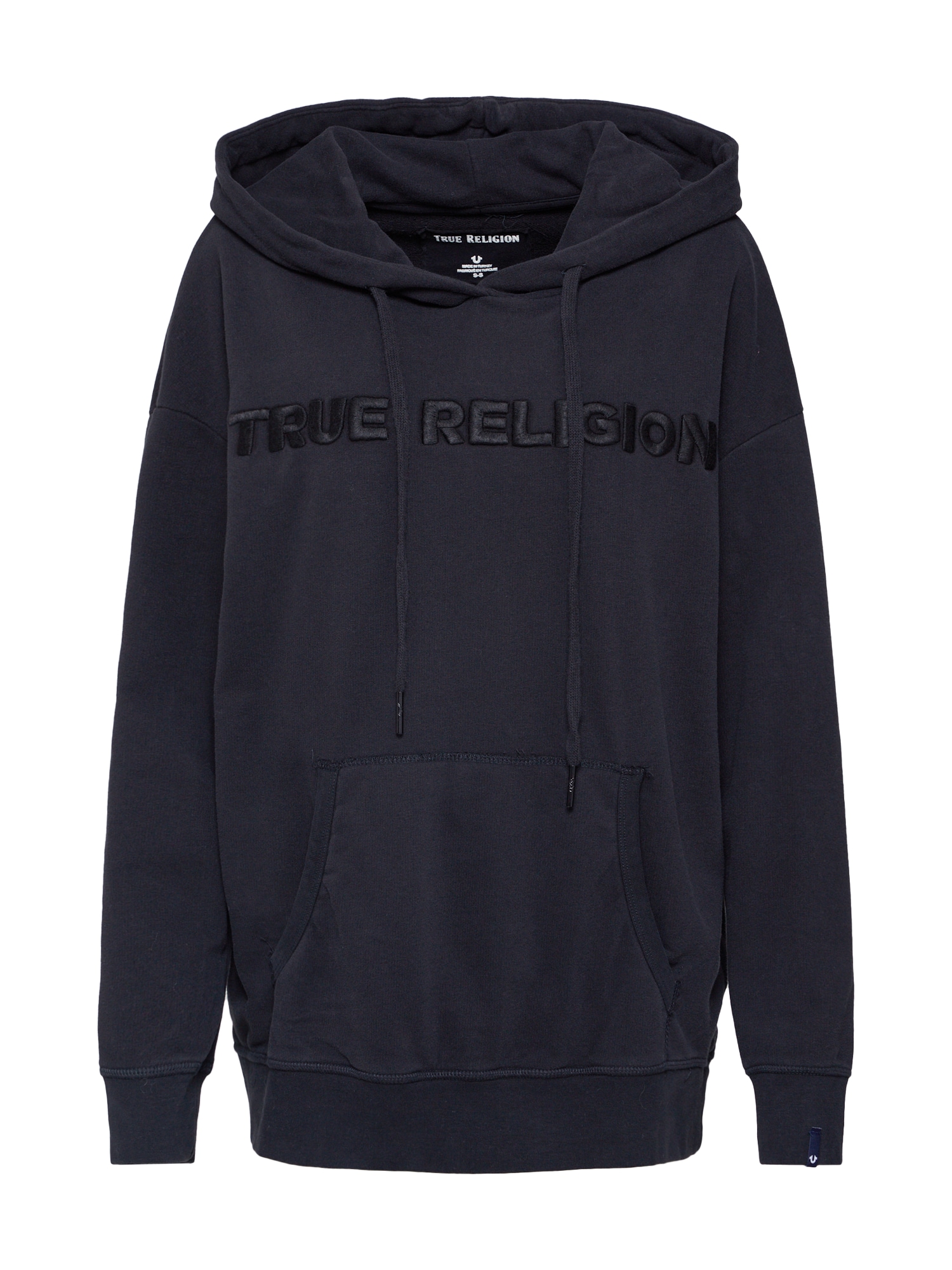 True Religion Bluză de molton 'CREW SWEAT FLEECE'  negru
