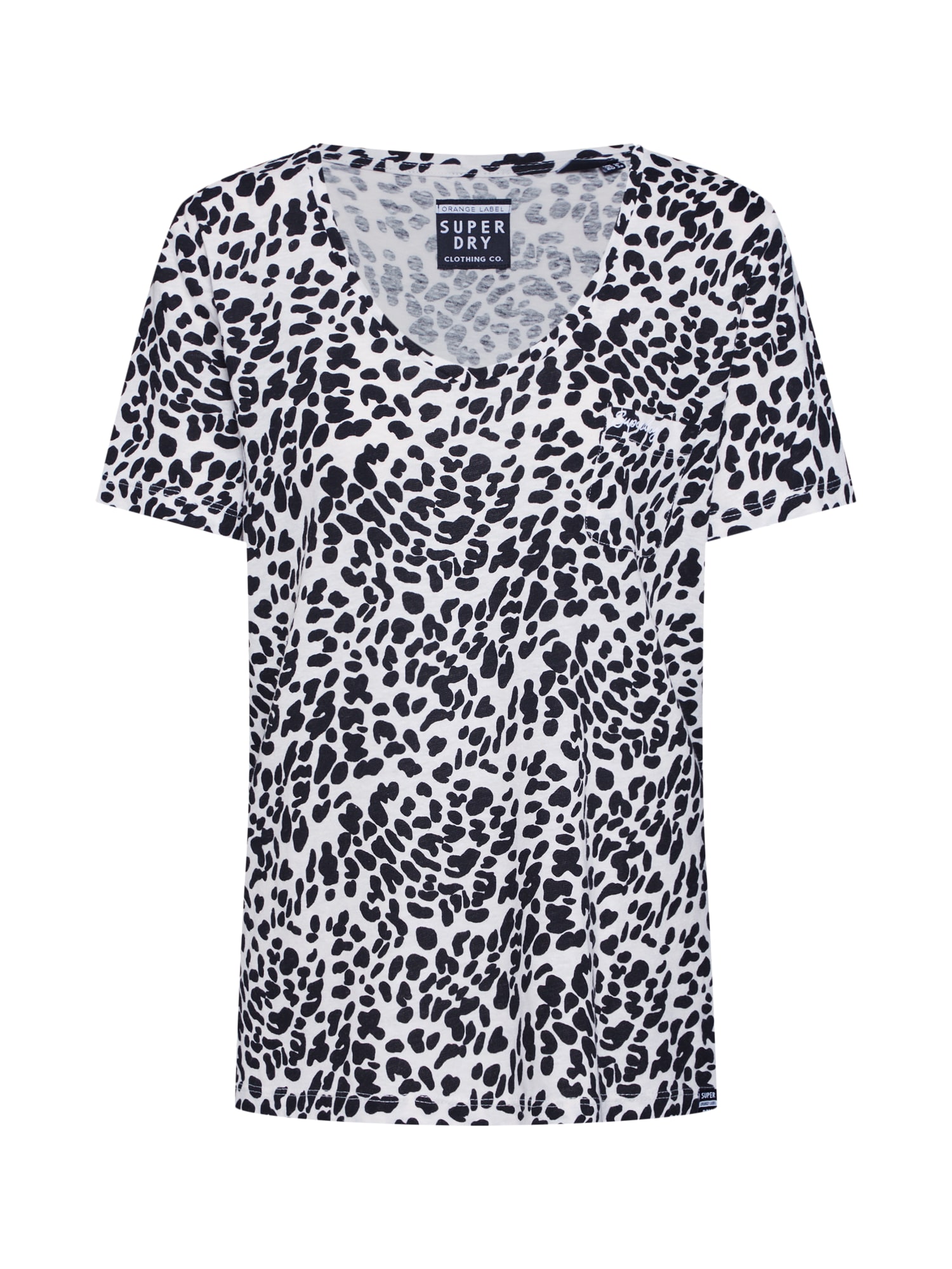 Superdry Tricou  negru / alb