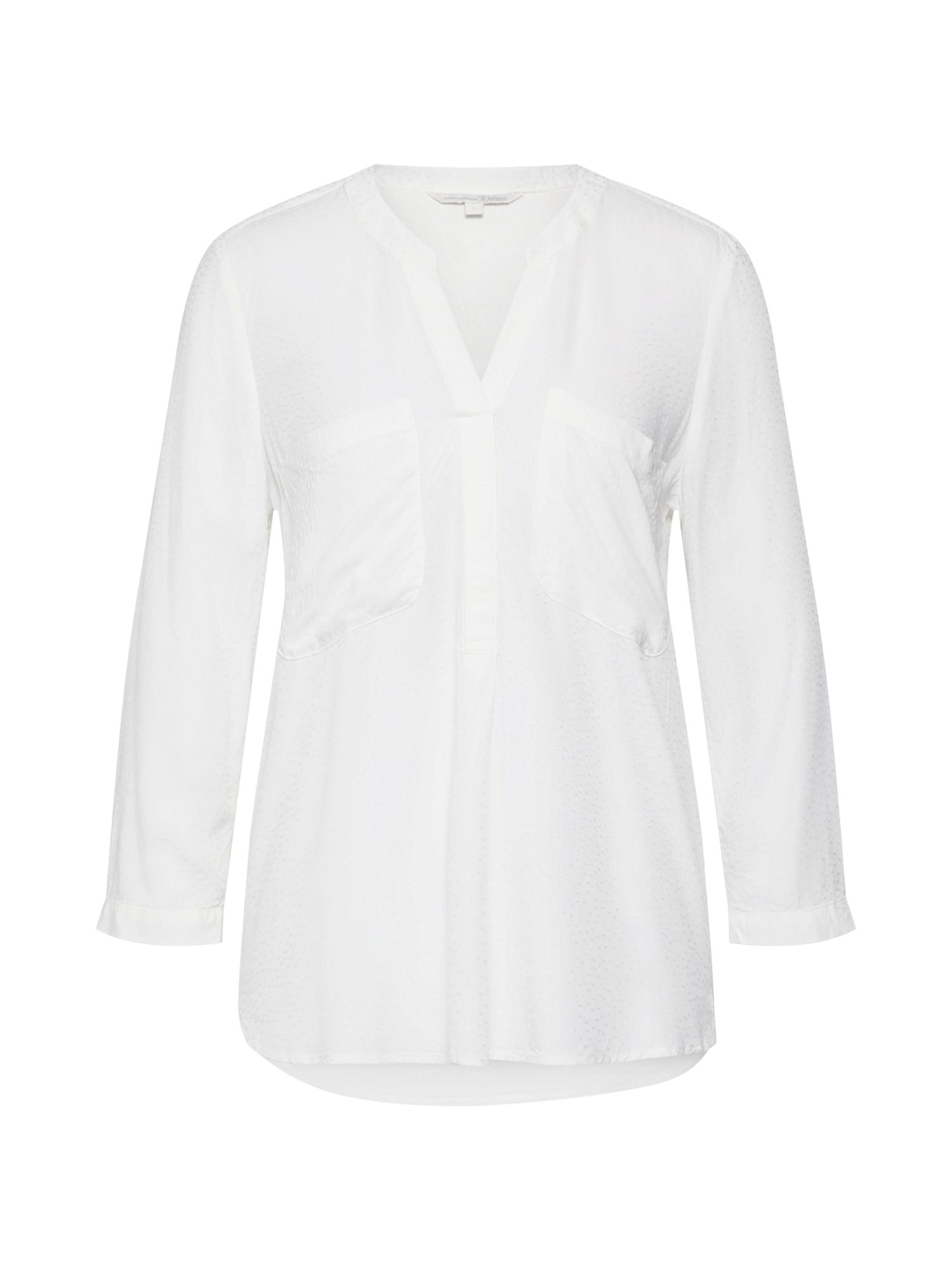 TOM TAILOR DENIM Bluză 'solid henley tunic'  alb