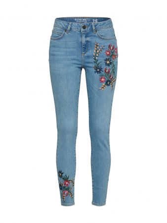 Noisy May Jeans 'ANKLE FLOWER PRINT'  denim albastru