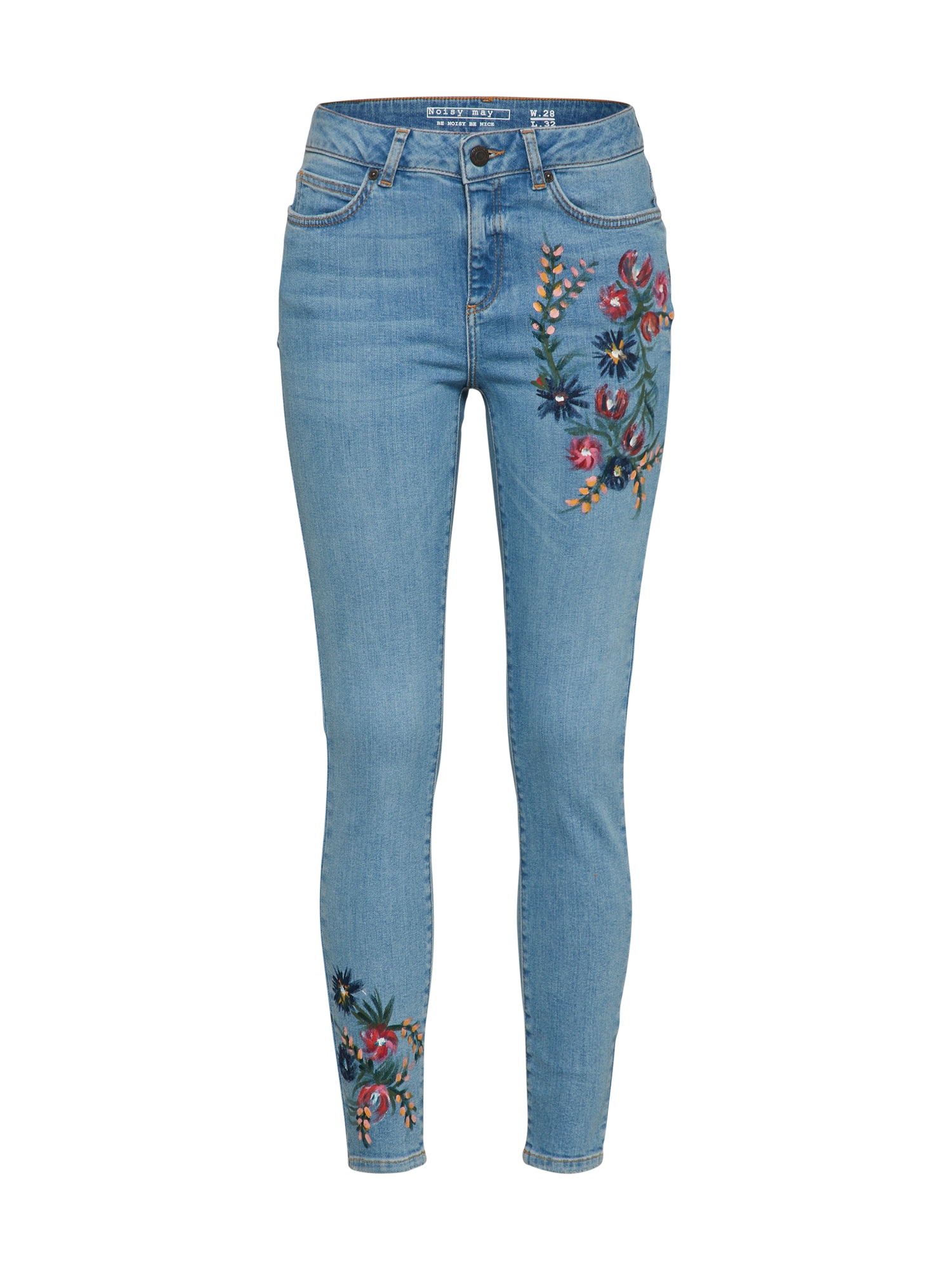 Noisy May Jeans 'ANKLE FLOWER PRINT'  denim albastru