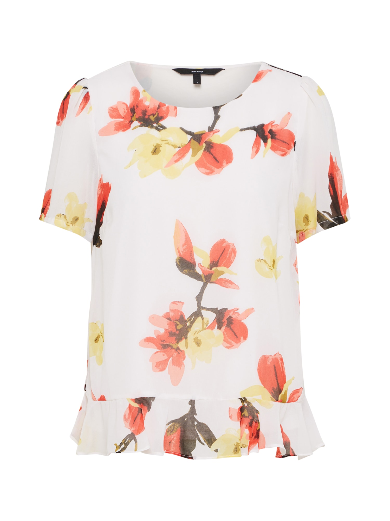 VERO MODA Bluză  roșu / alb natural