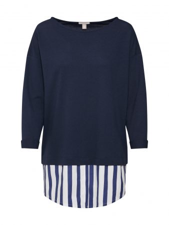 ESPRIT Tricou  navy / alb