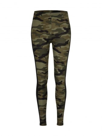Urban Classics Leggings 'Camo Stripe'  verde / negru
