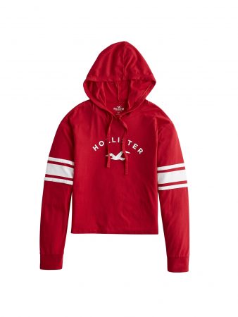 HOLLISTER Bluză de molton 'XM19-DTC LS HOODIE 5CC'  roşu închis