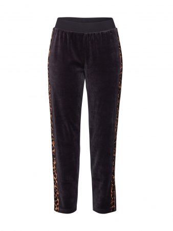 Juicy Couture Black Label Pantaloni 'LEOPARD SIDE STRIPE VELOUR TRK PANT'  negru