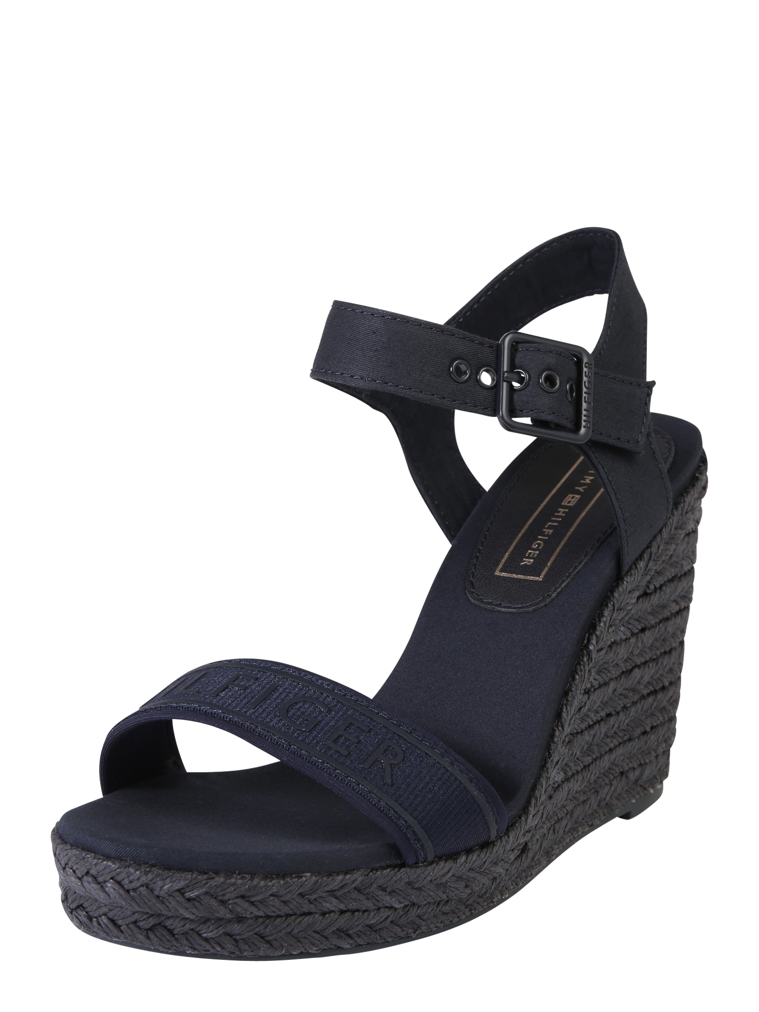 TOMMY HILFIGER Sandale cu beretă 'COLORFUL TOMMY WEDGE SANDAL'  albastru închis